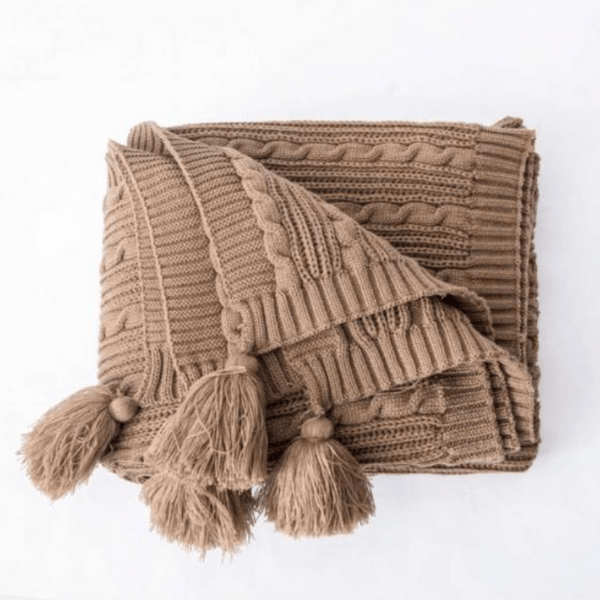 Plaid en Laine Marron Luxe Marron / Taille M - 130x160 cm