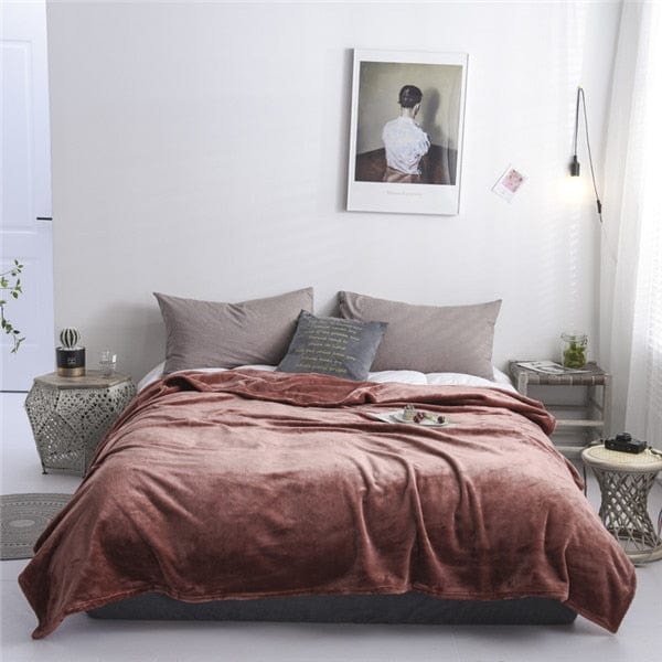 Plaid Polaire de Luxe en Marron Marron / Taille S/M - 100x150 cm