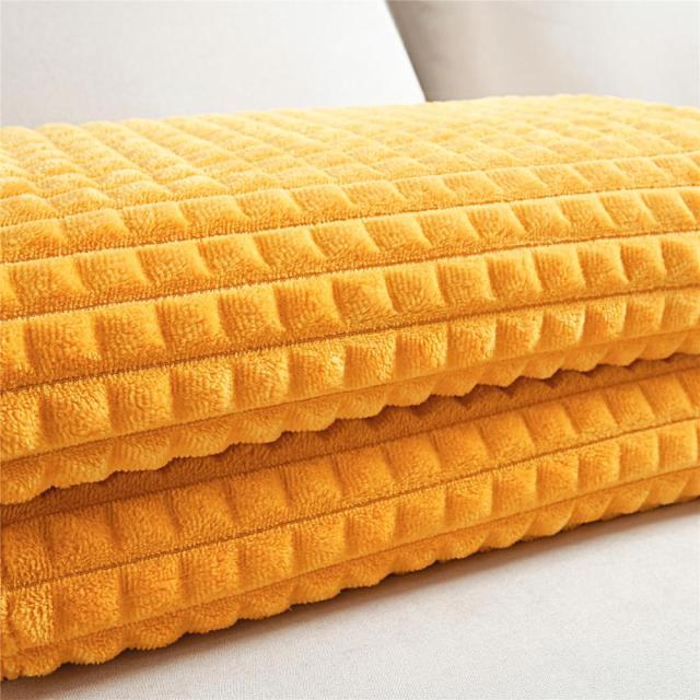 Plaid Polaire Moutarde de Luxe Moutarde / 130x150 cm