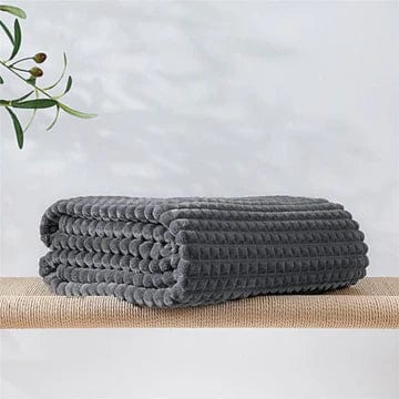Plaid Polaire "Cosy Mouse" pour Canapé Gris Noir / 130x150 cm