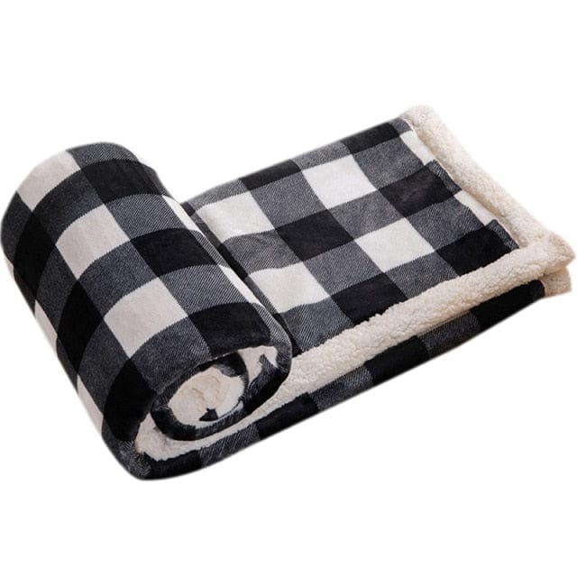 Plaid Écossais Chaud Noir et Blanc - Collection Cosy Chic Noir & Blanc / 130x150 cm