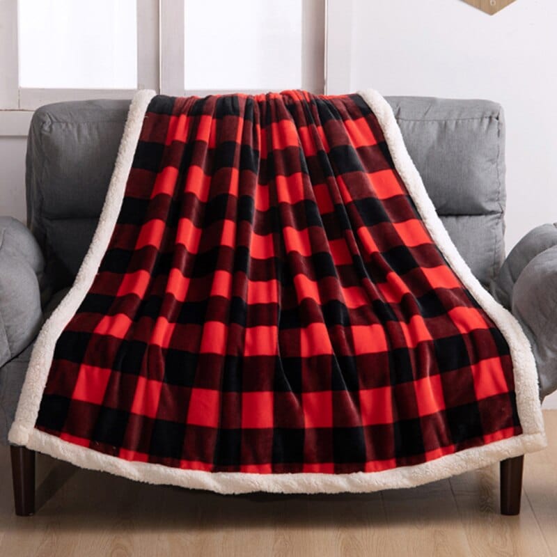 Plaid Écossais Rouge et Noir Chic Noir & Rouge / 130x150 cm