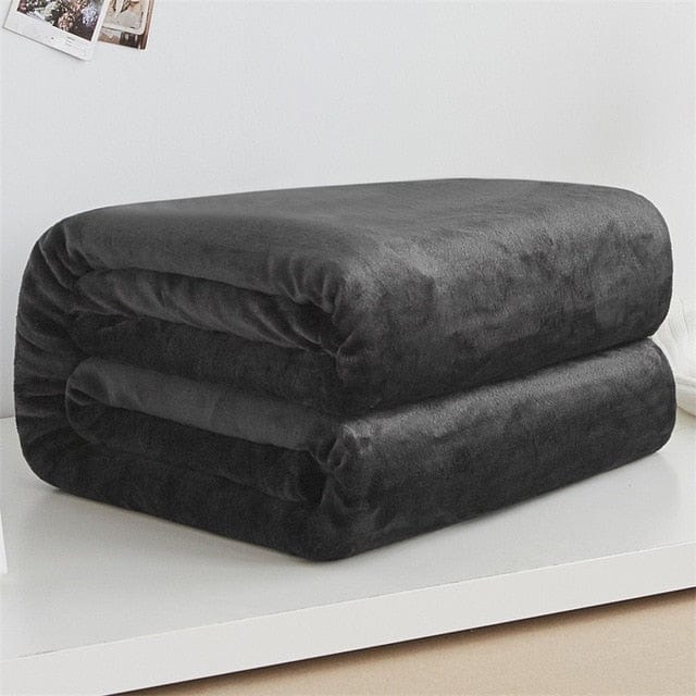Plaid Chaud en Polaire Noir Brillant Noir / Taille L - 150x200 cm