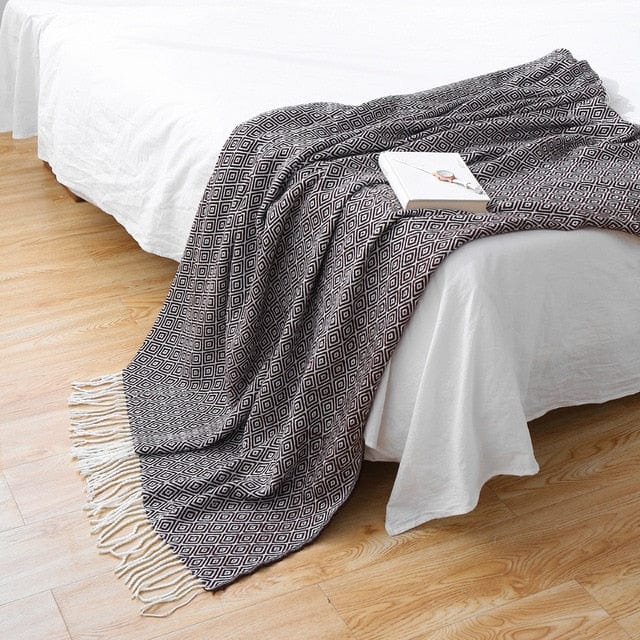 Plaid en Laine Noir de Luxe Noir / Taille M - 130x170 cm