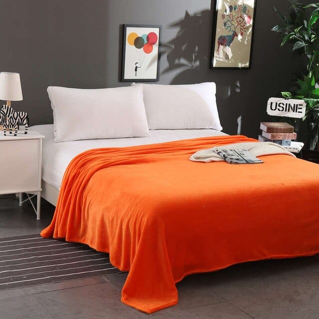 Plaid Polaire XXL - Orange Cosy Orange / Taille L - 180x220 cm