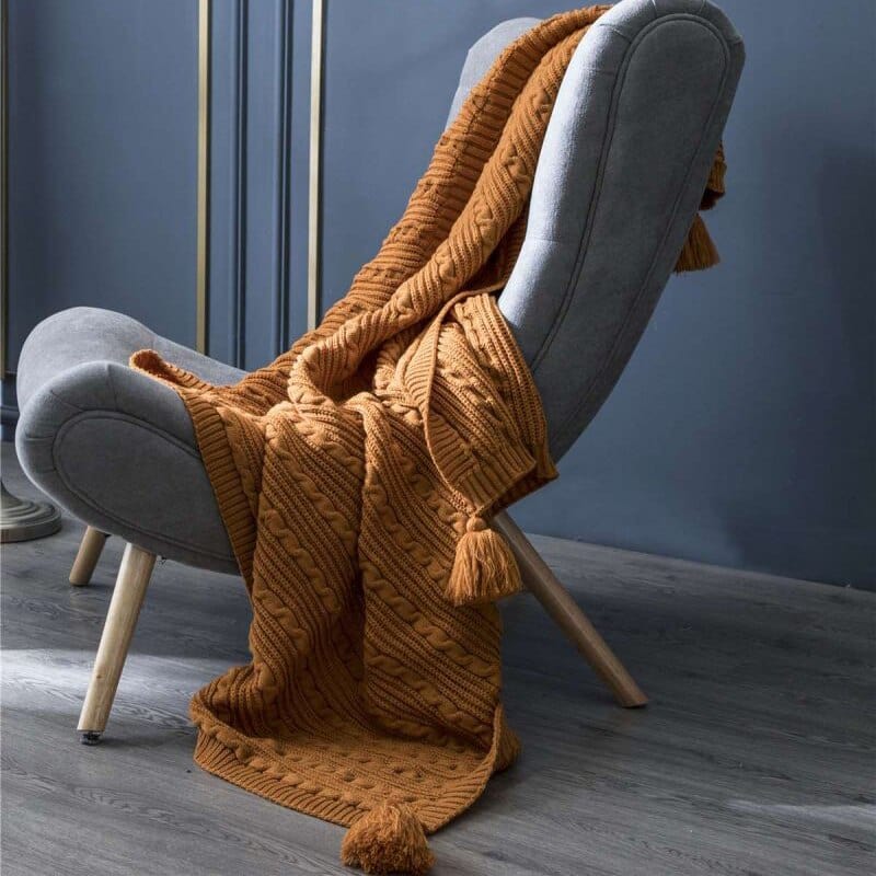 Plaid Laine Orange Chic Orange / Taille M - 130x160 cm