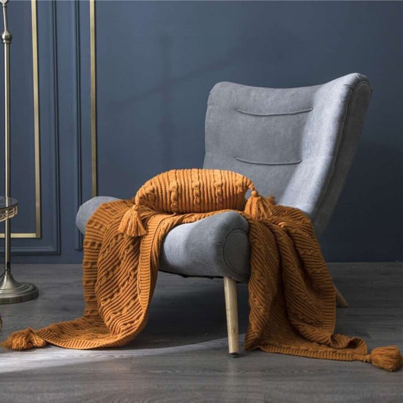 Plaid Laine Orange Chic Orange / Taille M - 130x160 cm
