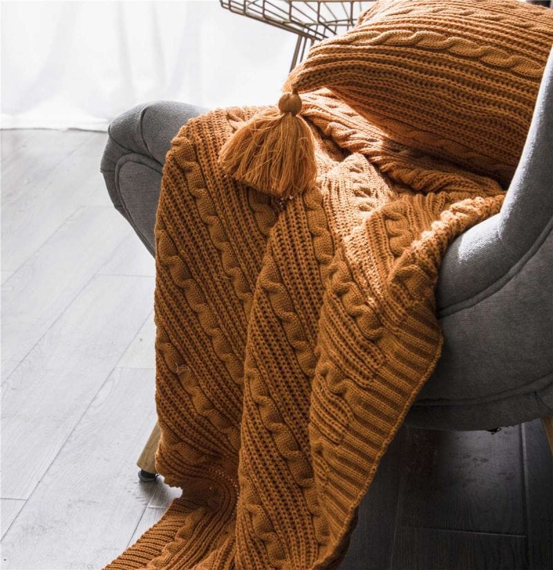 Plaid Laine Orange Chic Orange / Taille M - 130x160 cm
