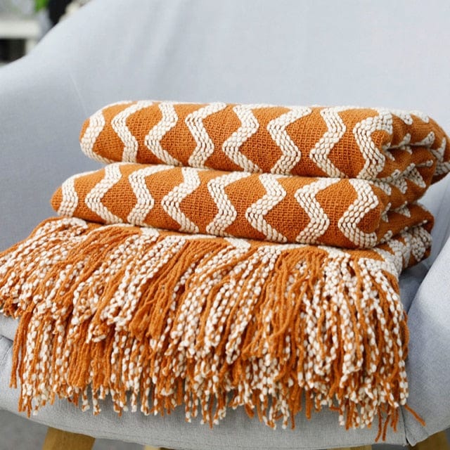 Plaid Norvégien Nordic Orange Orange / Taille M - 130x170 cm