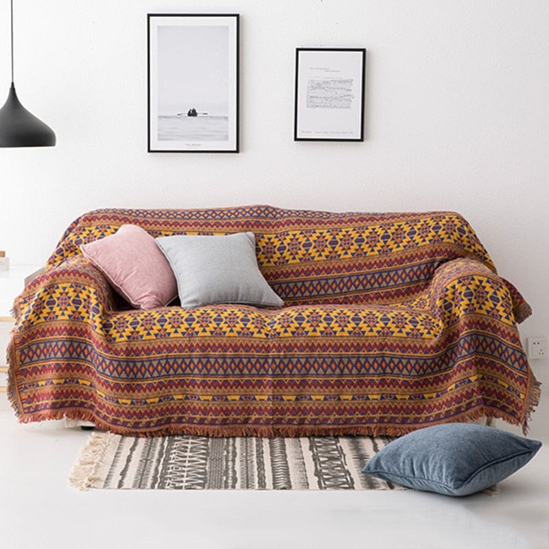 Plaid Marocain Orange / Taille S - 90x180 cm