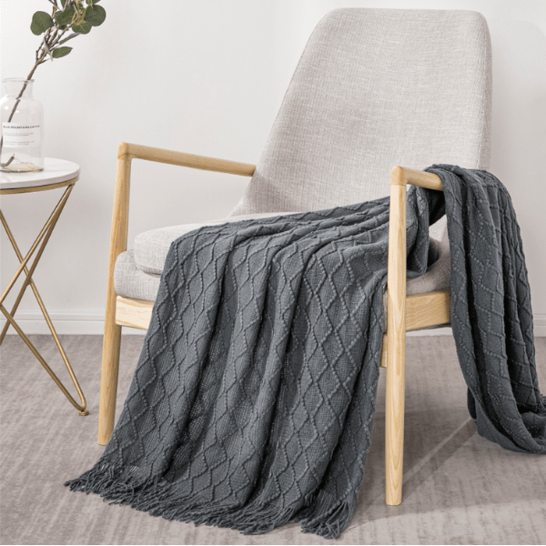 Plaid de Luxe en Laine Anthracite