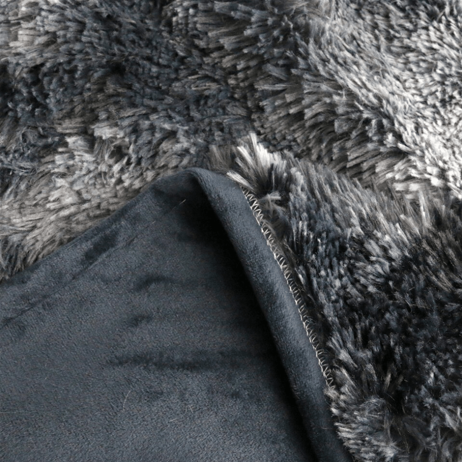 Plaid en Fausse Fourrure Dégradé Gris
