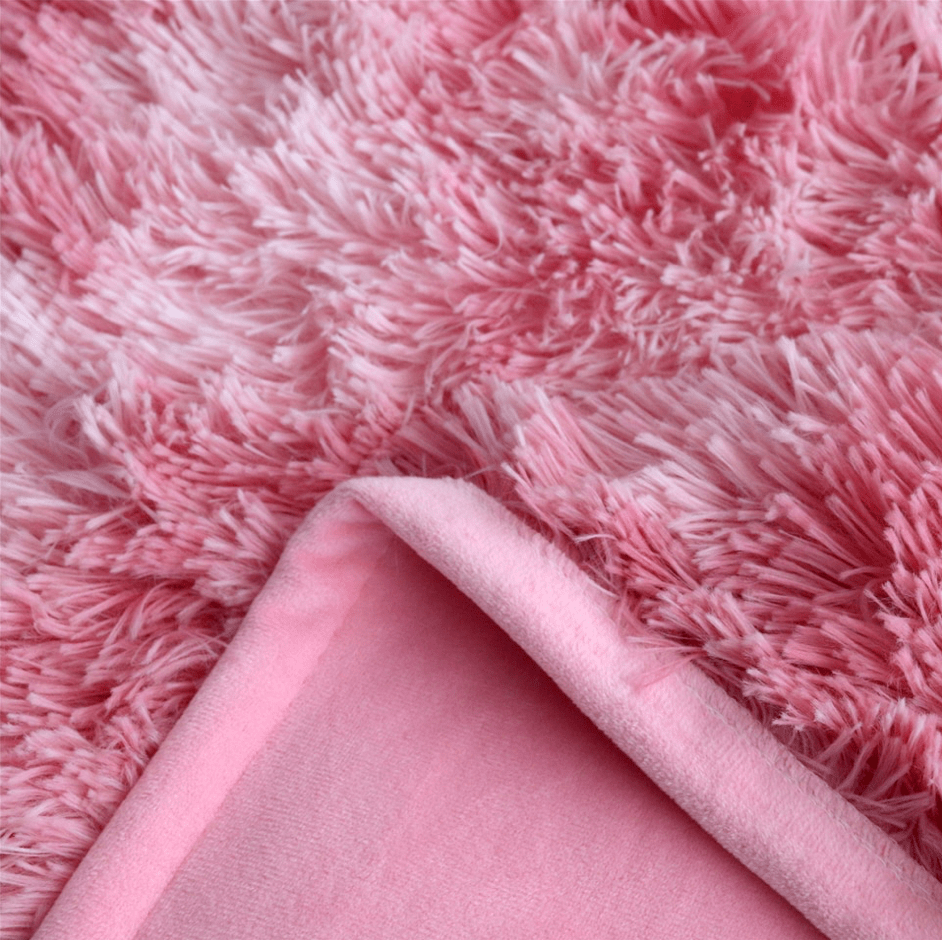 Plaid en Fausse Fourrure Dégradé Rose Élégant