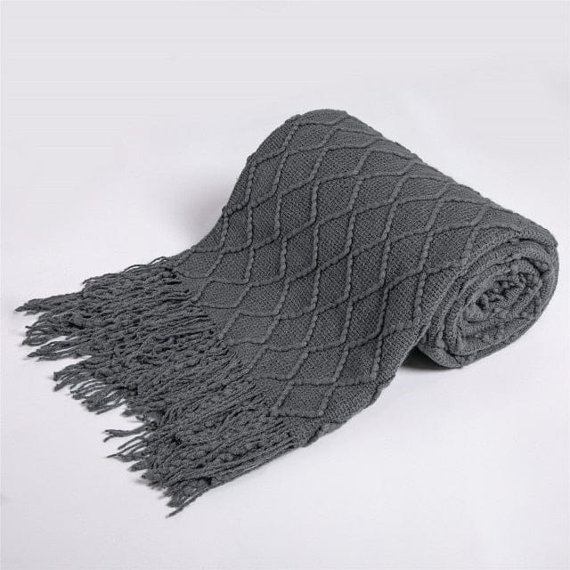 Plaid en Laine Grise Anthracite