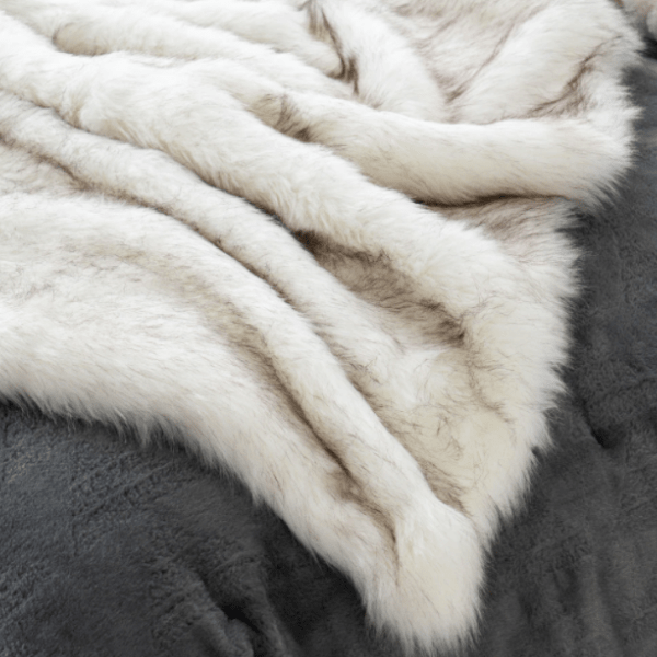 Plaid Fausse Fourrure Luxueux Blanc - Édition Prestige