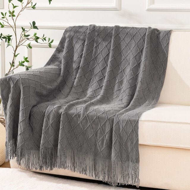 Plaid Laine Élégant Gris - Exclusive Collection