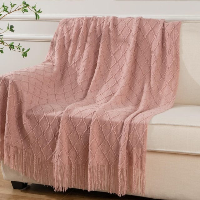 Plaid Laine Élégant Rose Poudré - Collection Chic Home