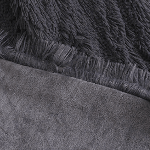 Plaid Luxe en Fausse Fourrure Anthracite