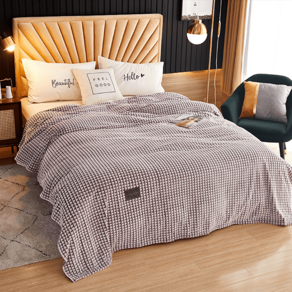 Plaid Luxe en Flanelle Rouge Bourgogne