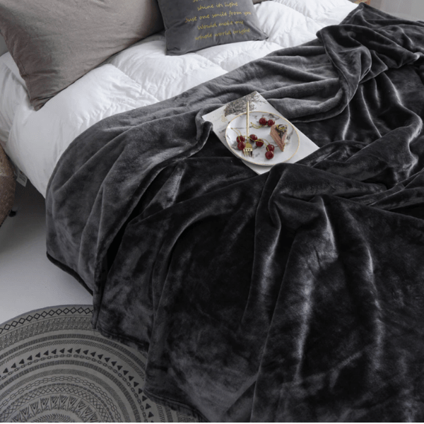 Plaid Polaire de Luxe Gris Charbon