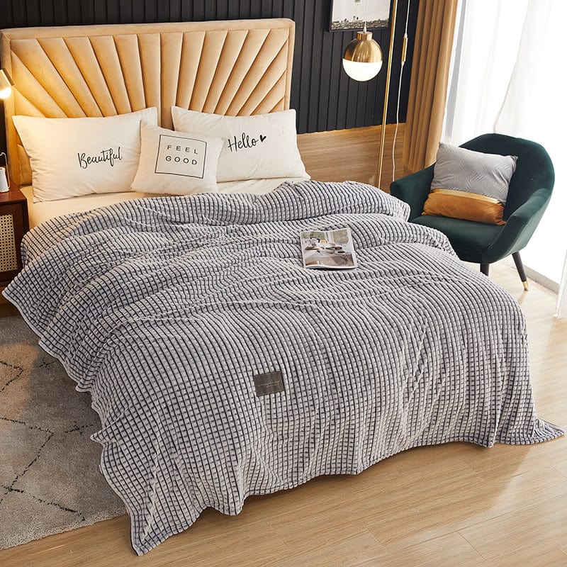 Plaid Polaire Flanelle Gris - Comfort Luxe