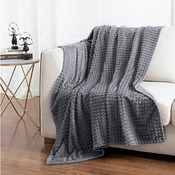 Plaid Polaire Grand Luxe en Gris Foncé
