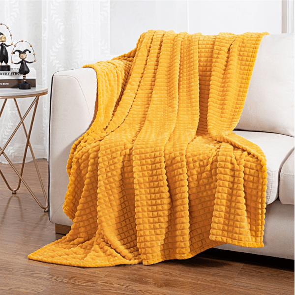 Plaid Polaire Moutarde de Luxe