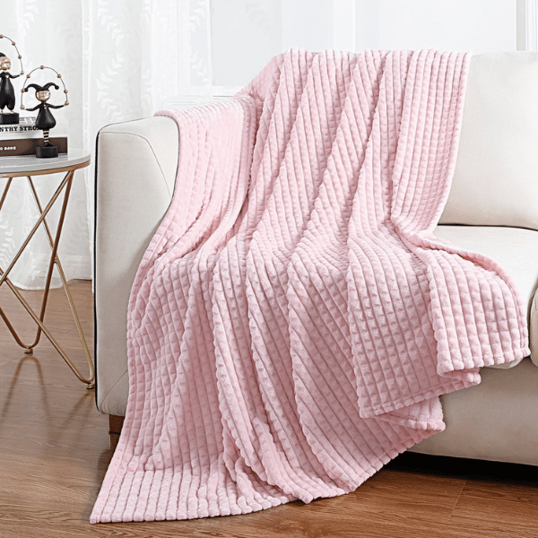 Plaid Polaire Poudré Rose Grand confort