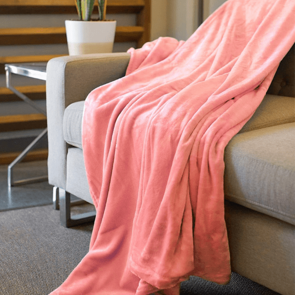 Plaid Polaire Rose PerfectComfort