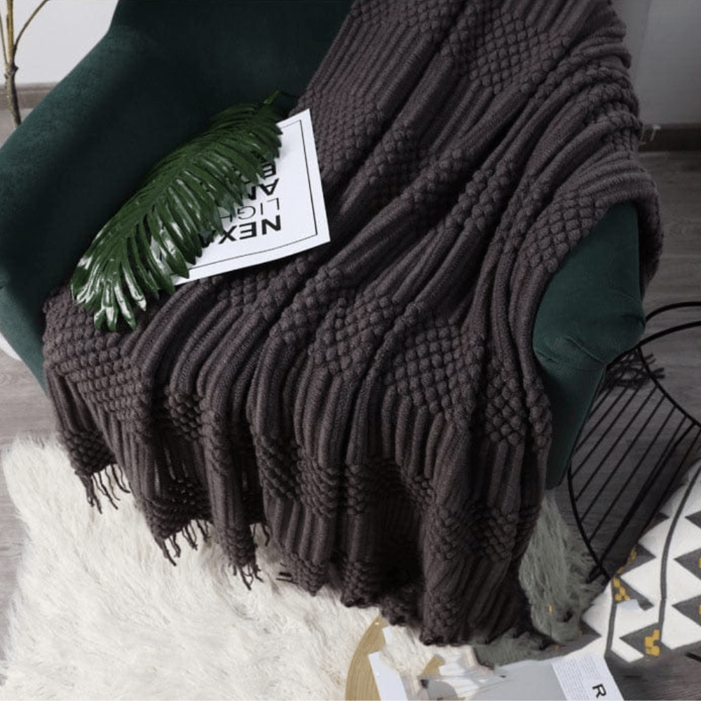 Plaid Scandinave Cocooning à Franges - Collection Cosy Chic