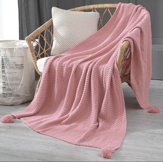 Plaid en Laine Vierge Rose Pure Rose / 110x150 cm