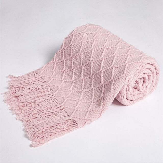 Plaid en Laine Rose Pâle Rose / 125x150 cm