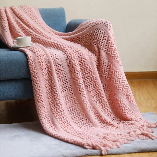 Plaid en Laine Scandinave Rose Rose / 125x170 cm