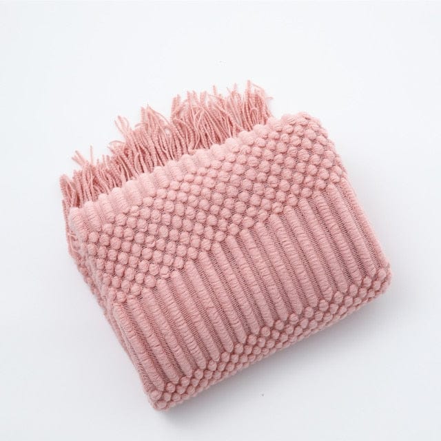 Plaid Cosy Scandinave en Rose Rose / 130x150 cm