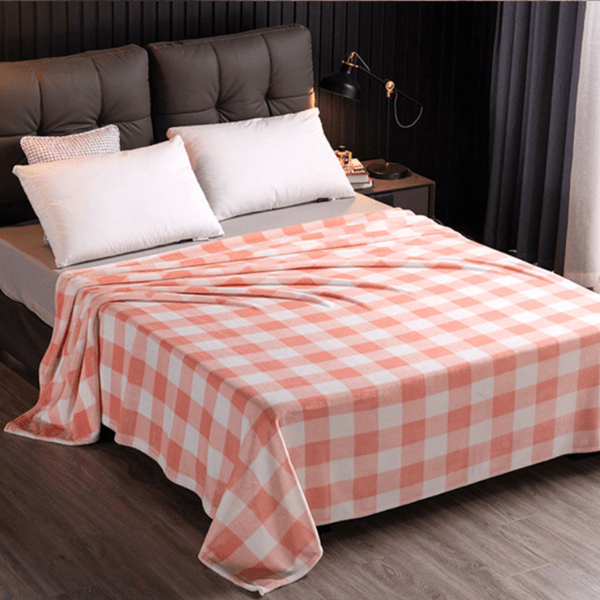 Plaid Écossais Rose et Blanc - Élégance Traditionnelle Rose & Blanc / 130x150 cm