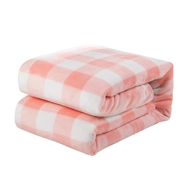 Plaid Écossais Rose et Blanc - Élégance Traditionnelle Rose & Blanc / 130x150 cm