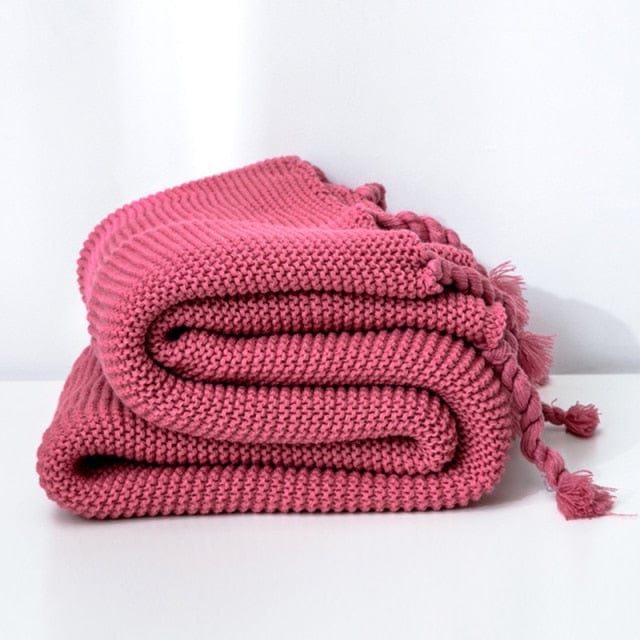 Plaid en Laine Portugal Rose Foncé Rose Foncé / Taille M - 130x170 cm