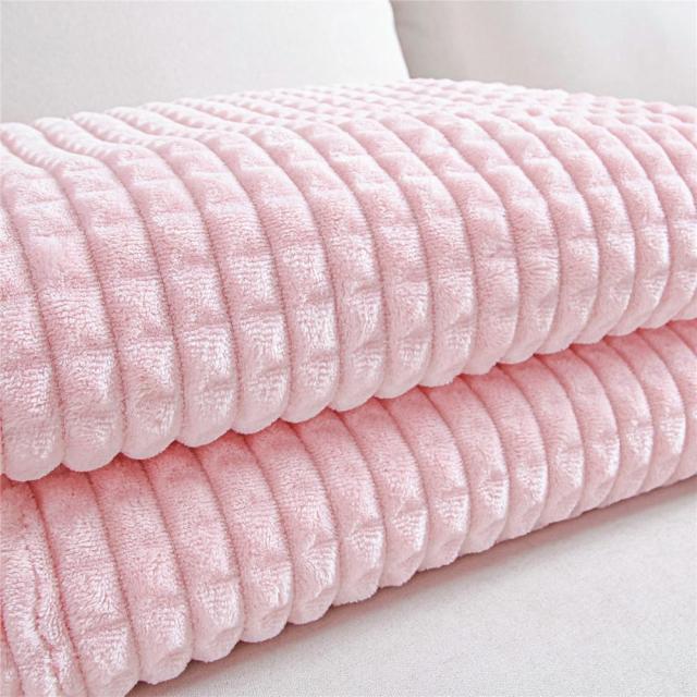 Plaid Polaire Poudré Rose Grand confort Rose Poudré / 130x150 cm