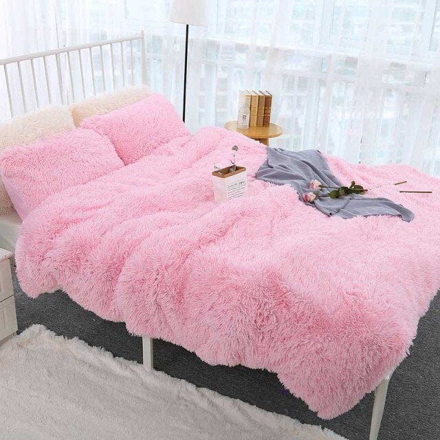 Plaid Doux en Fausse Fourrure Luxueuse Rose / Taille M - 130x160 cm
