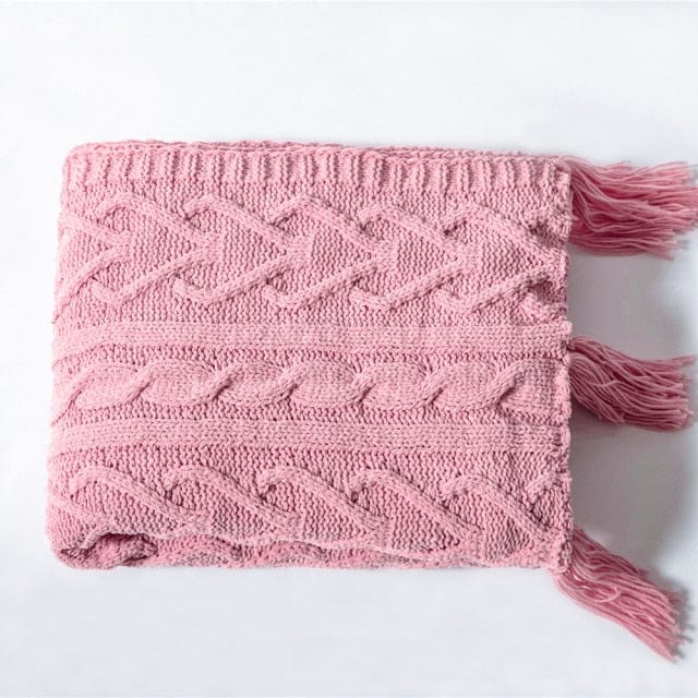 Plaid en Laine Rose Eclatant Rose / Taille M - 130x160 cm