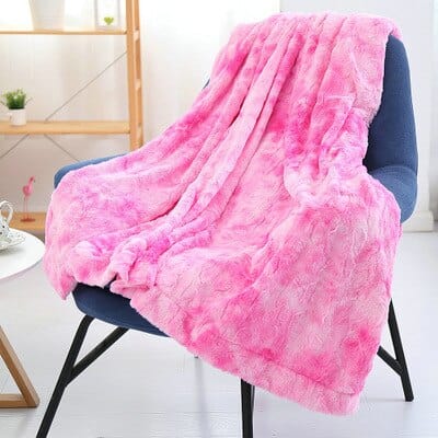 Plaid Luxueux en Fausse Fourrure Rose Rose / Taille M - 130x160 cm