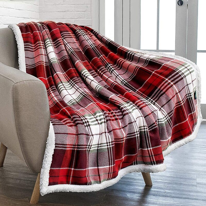 Plaid Écossais Rouge à Carreaux Rouge / 130x150 cm