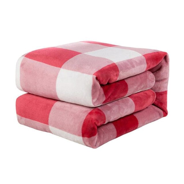 Plaid Écossais Rouge et Blanc de Qualité Rouge & Blanc / 130x150 cm