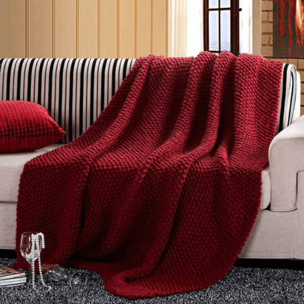 Plaid Laine Rouge Vineux Rouge Bordeaux / 120x150 cm