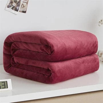 Plaid Polaire Doux : Un Soupçon de Rose Rouge Bordeaux / Taille L - 150x200 cm