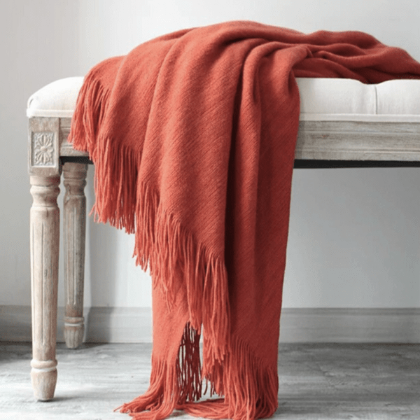 Plaid en Laine Alpaga Rouge Corail Rouge Corail / 130x150 cm