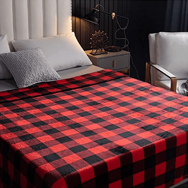 Plaid Écossais Rouge et Noir - Collection Tartan Bears Rouge & Noir / 130x150 cm
