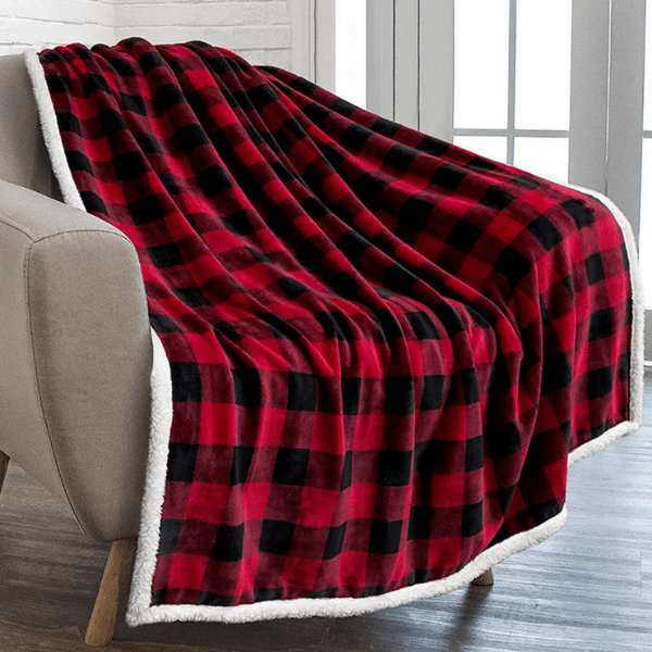 Plaid Écossais Rouge et Noir en Carreaux Rouge & Noir / 130x150 cm