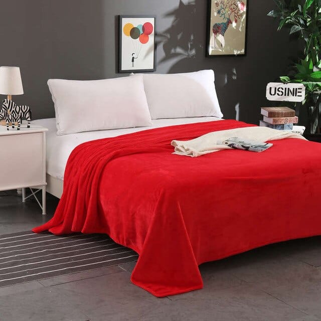 Plaid Polaire Grand Format Rouge - Édition Limitée Rouge / Taille L - 180x220 cm