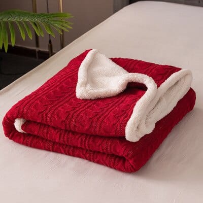 Plaid en Laine Polaire Rouge Rouge / Taille M - 120x180 cm